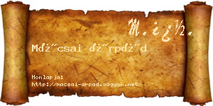 Mácsai Árpád névjegykártya