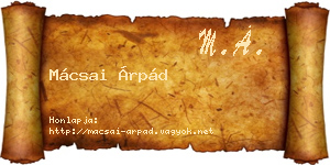 Mácsai Árpád névjegykártya