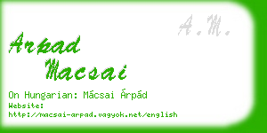 arpad macsai business card